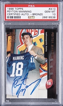 1998 Topps Certified Autograph Bronze #A10 Peyton Manning Signed Rookie Card - PSA GEM MT 10